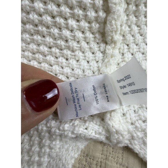 Marine Layer Womens Large White Open Knit Long Sleeves Catalina Cardigan Sweater - Picture 9 of 16